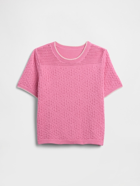Kids Relaxed Mixed-Stitch Sweater Top