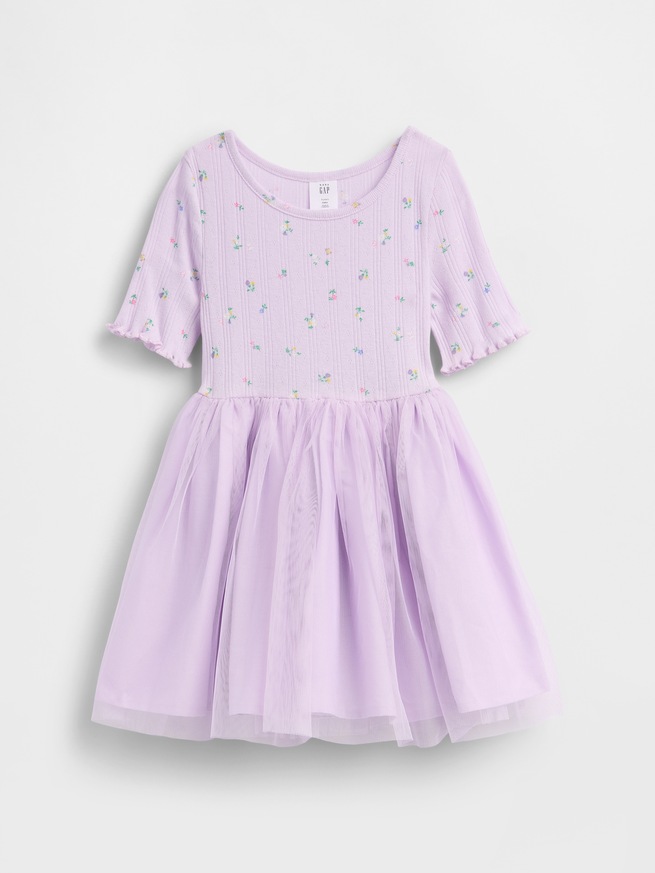 ポインテール＆チュール ミックスメディア ワンピース (幼児・ベビー)-1