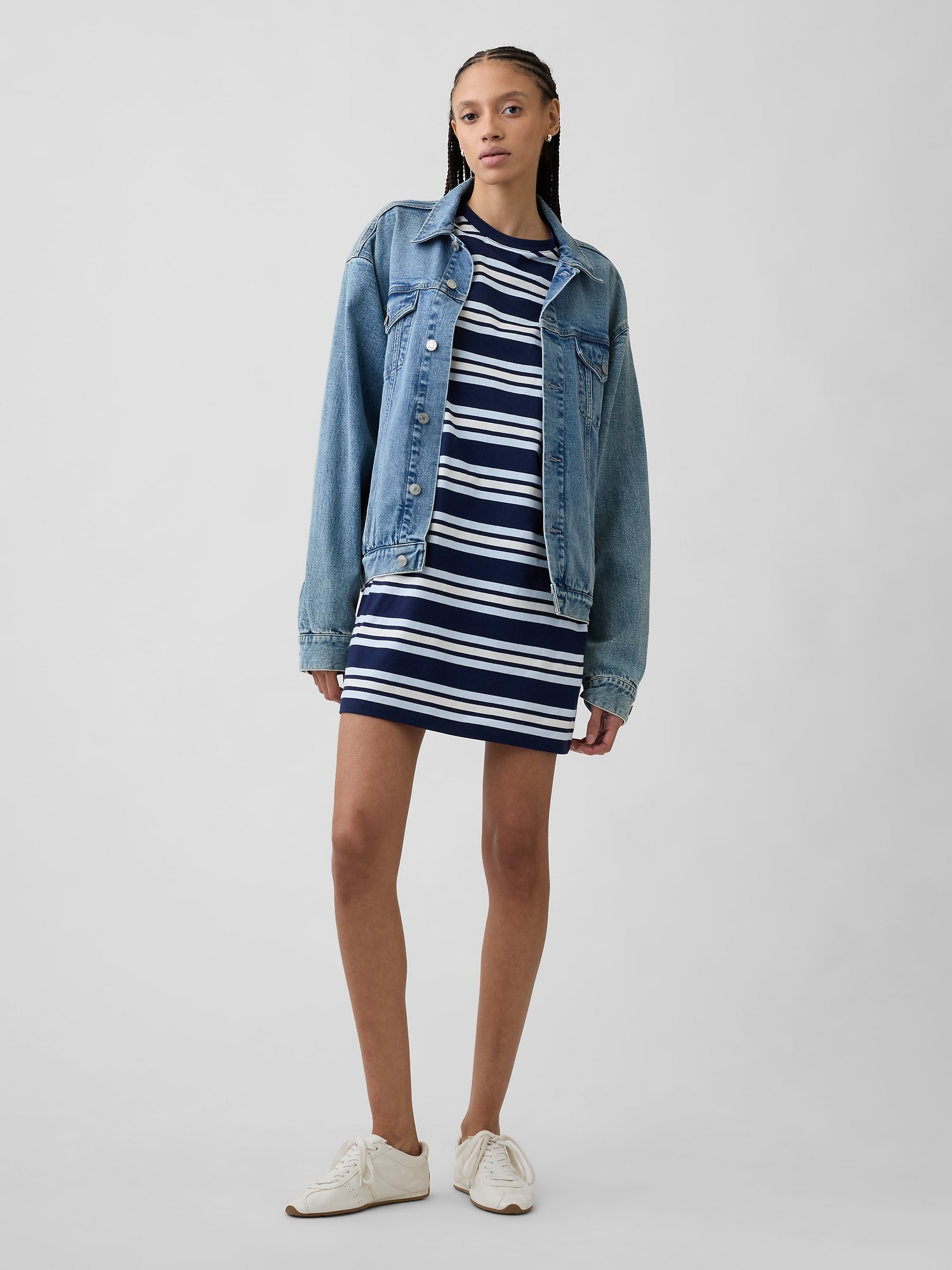 Relaxed Stripe T-Shirt Mini Dress