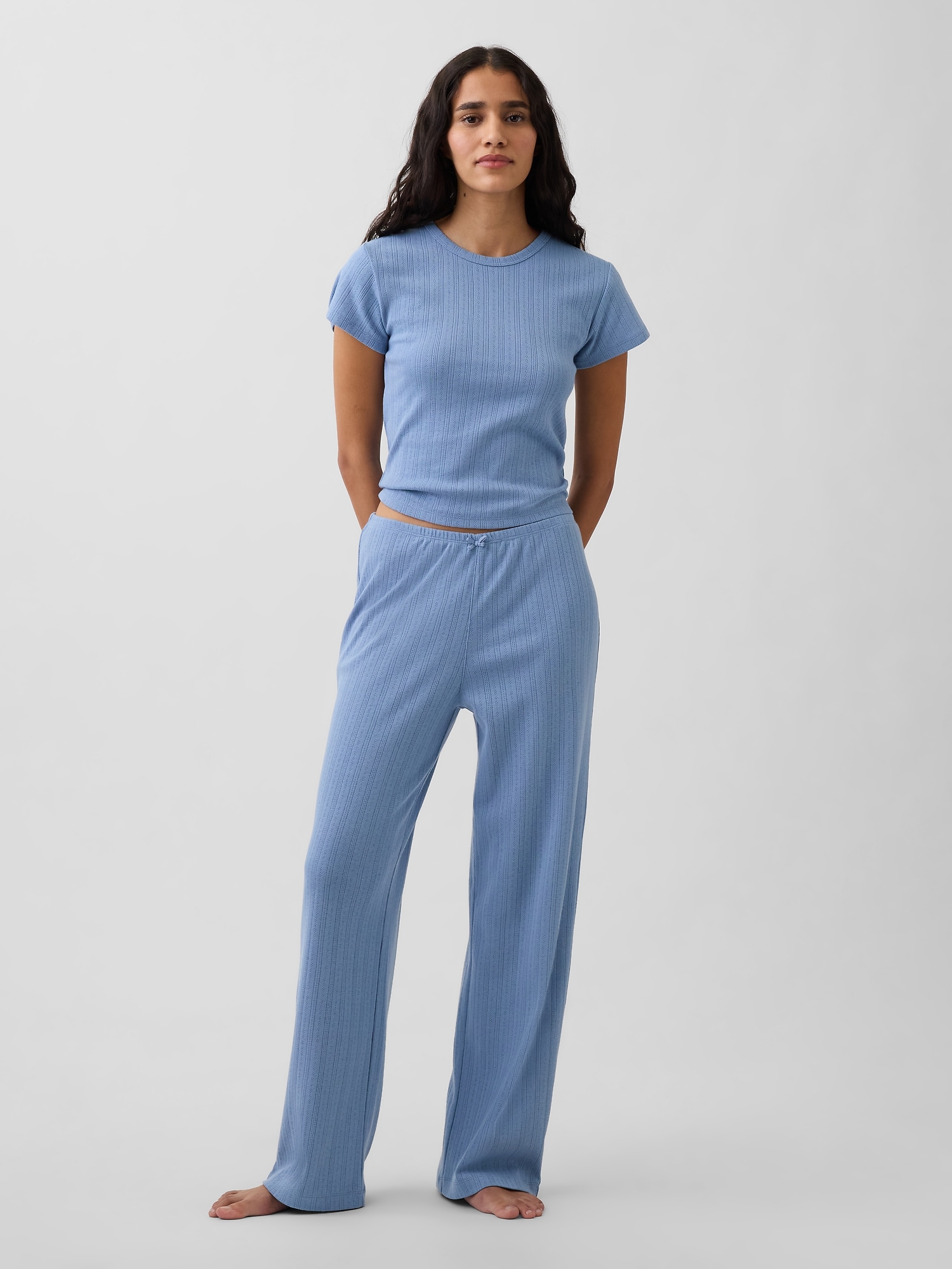 PANTALON DE PYJAMA EN TRICOT POINTELLE