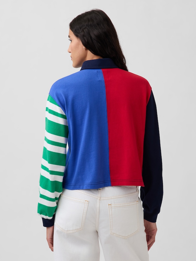 ロバート・インディアナ LOVE クロップド ラグビーシャツ-2