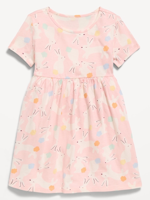 Printed Short-Sleeve Dress for Toddler Girls