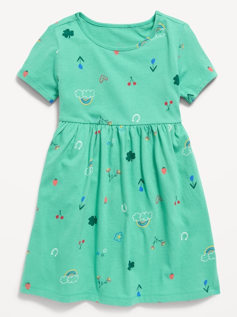 Printed Short-Sleeve Dress for Toddler Girls