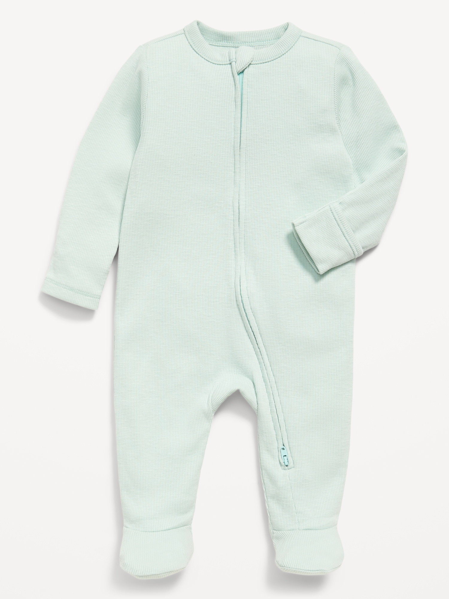 UNE-PIÈCE À PIEDS NUIT OU JEU CÔTELÉE À GLISSIÈRE BIDIRECTIONNELLE POUR BÉBÉ