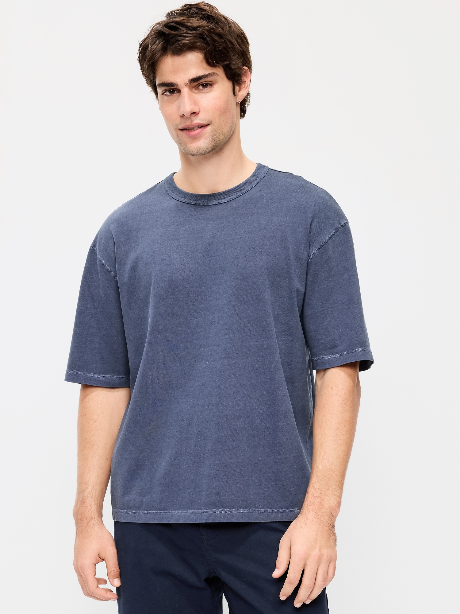 T-SHIRT COURT EN TISSU ÉPAIS TEINT EN PLONGÉE