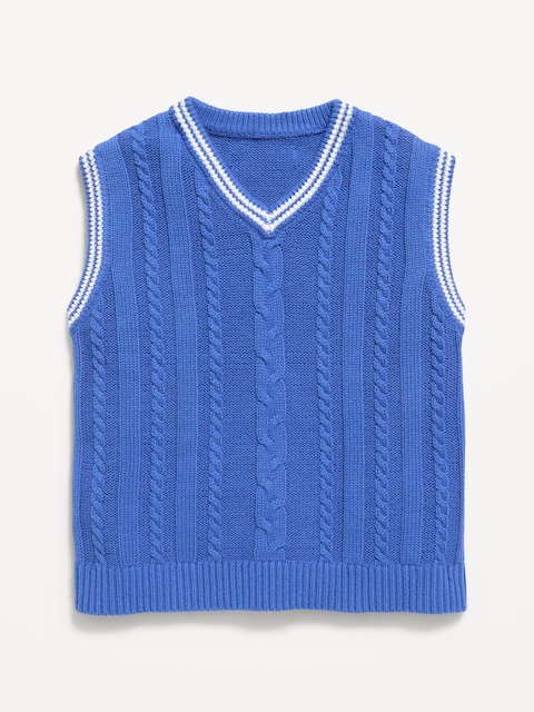 Oversized Cable-Knit Sweater Vest for Toddler Boys
