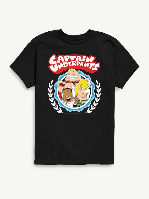 Captain Underpants Collegiate Short Sleeve Graphic Tee for Kids