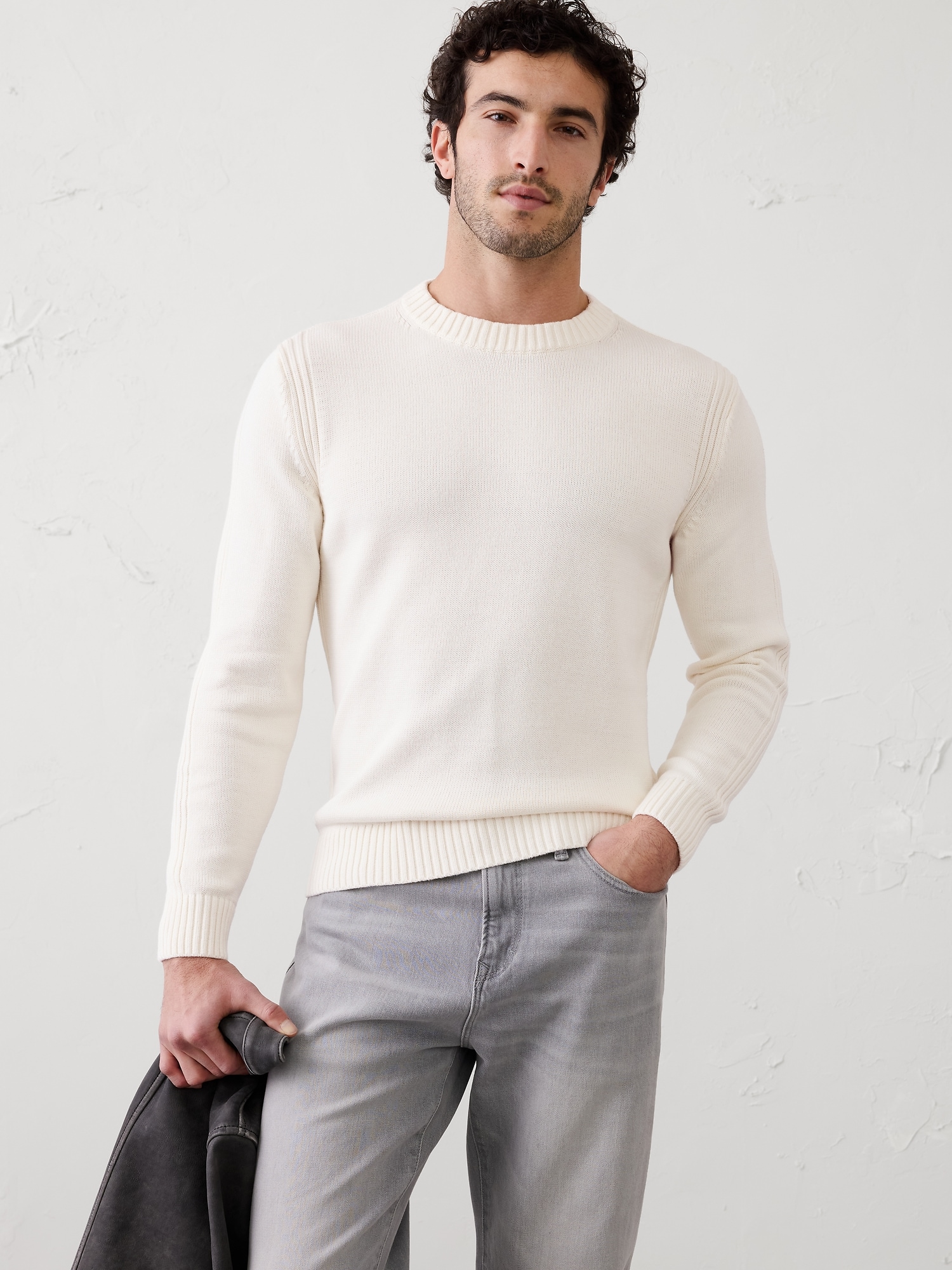 Plaited Crew-Neck Sweater