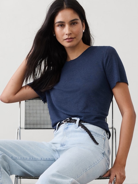 Linen-Blend T-Shirt
