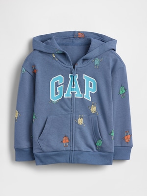 babyGap リラックスフィット GAPロゴ フレンチテリー ジップアップパーカー