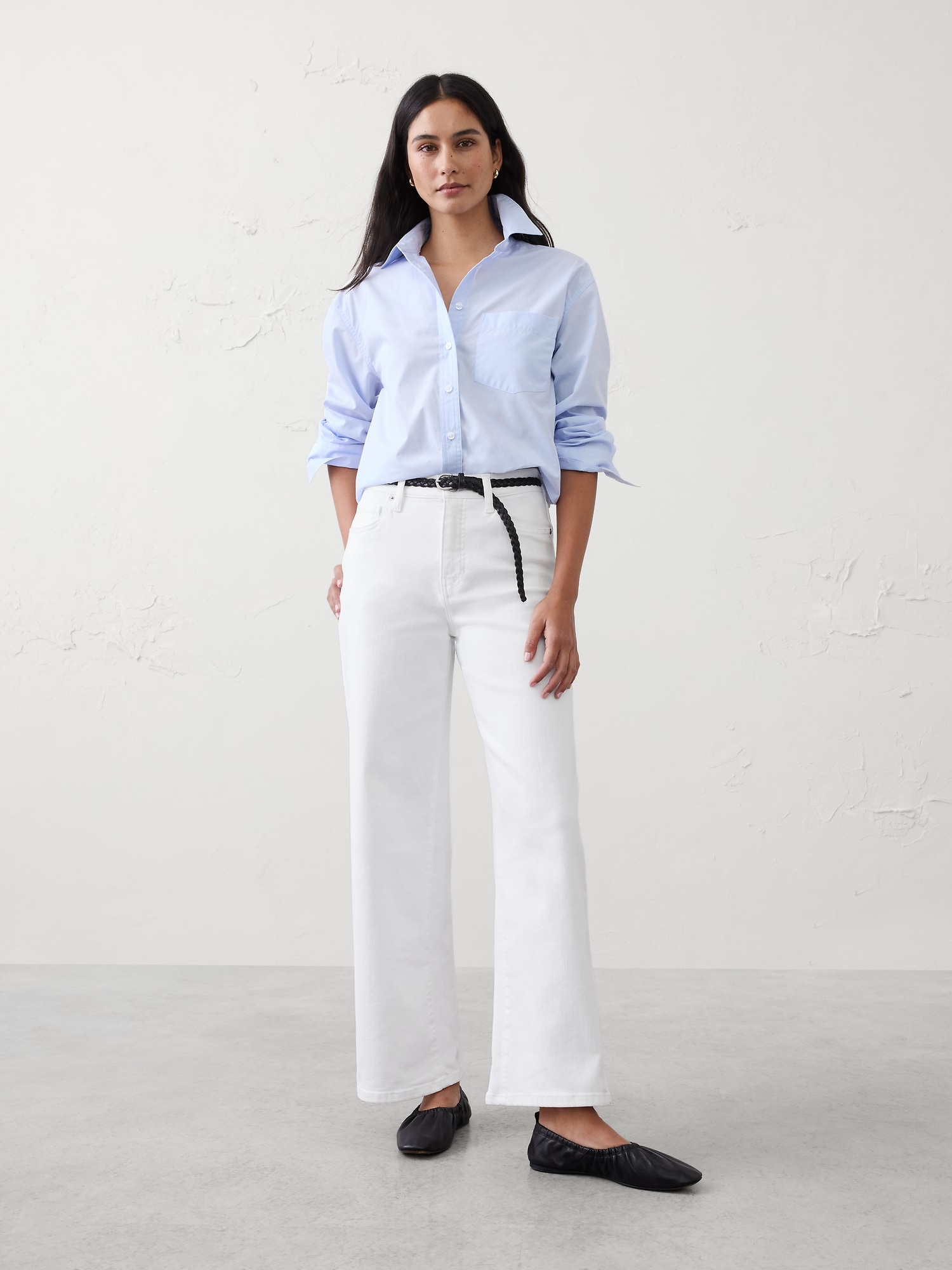 Wide-Leg High-Rise Cropped Jean