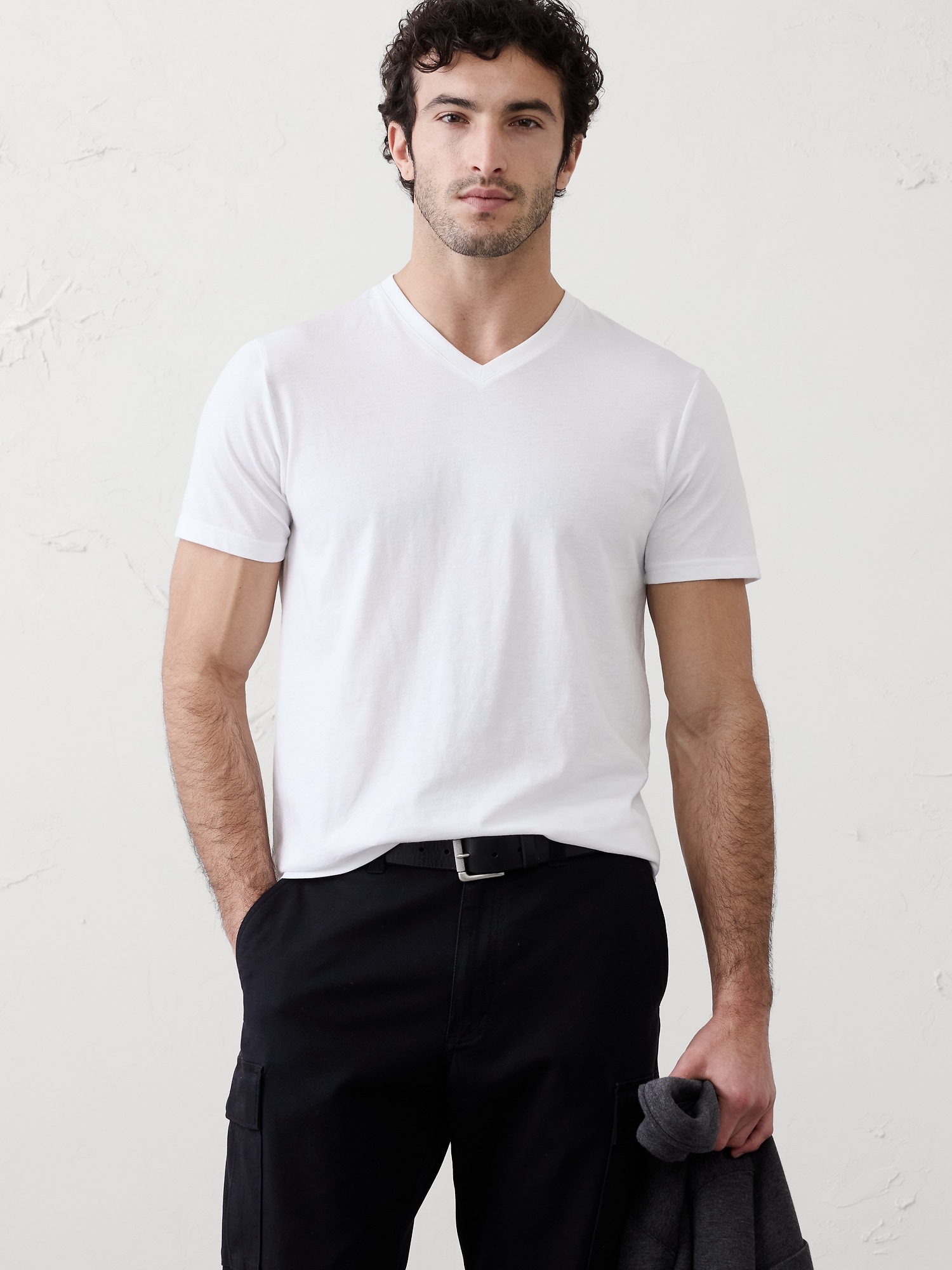 Standard-Fit Premium Wash V-Neck Shirt