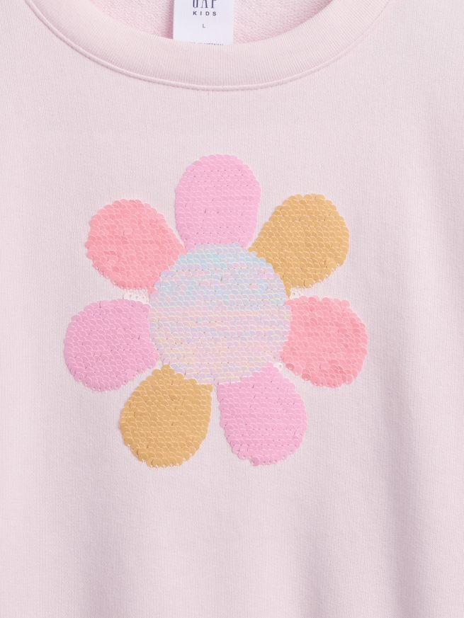 オーバーサイズ ウェッジ フリッピースパンコール グラフィック スウェットシャツ (キッズ)-3