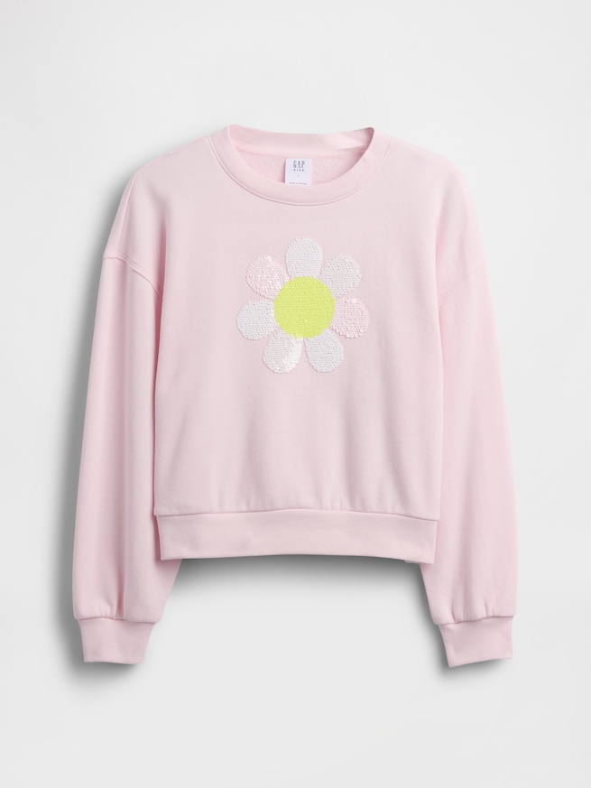 オーバーサイズ ウェッジ フリッピースパンコール グラフィック スウェットシャツ (キッズ)-1