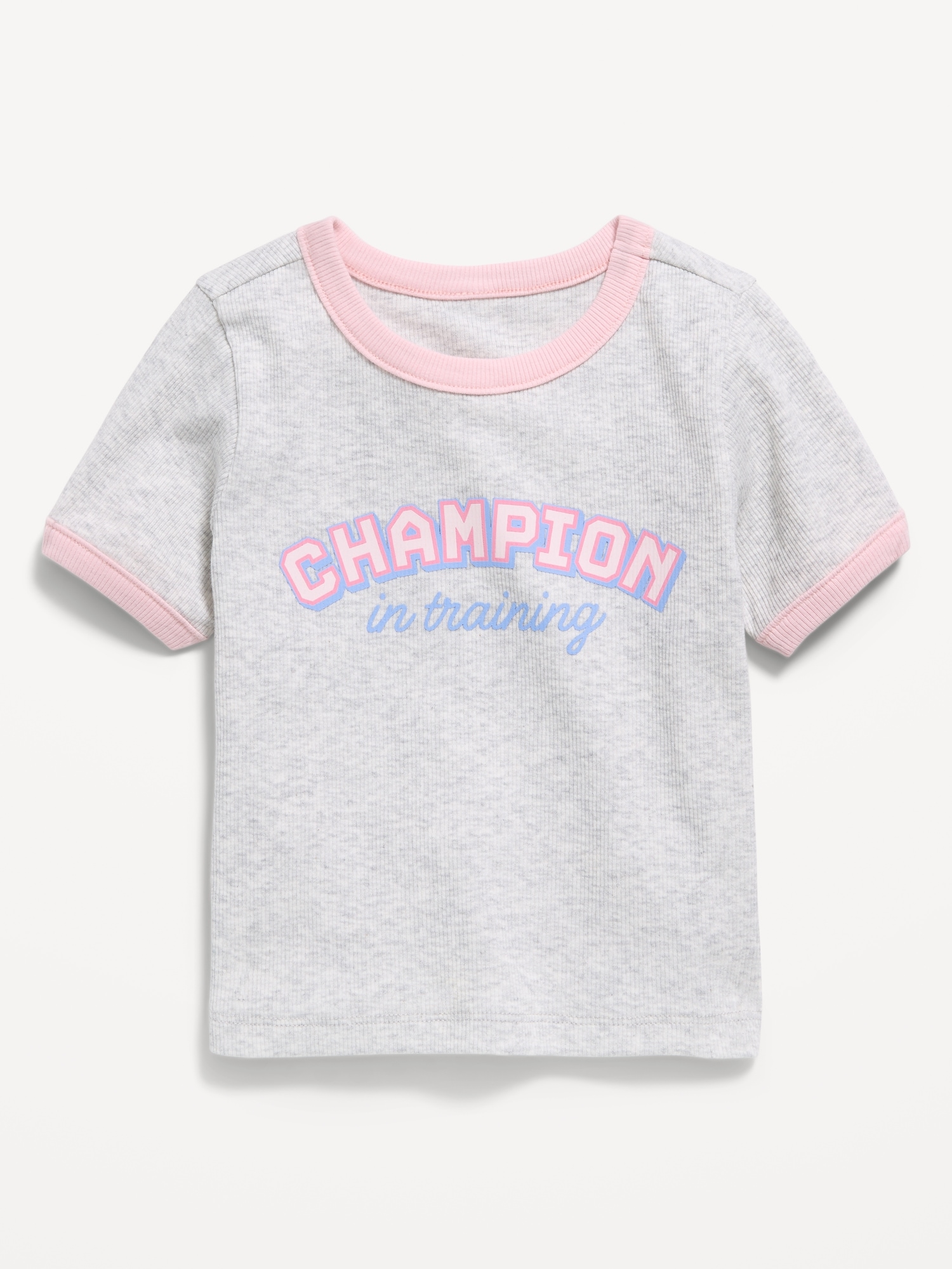 T-SHIRT À IMPRIMÉ À MANCHES COURTES À BORDS CONTRASTANTS POUR TOUTE-PETITE