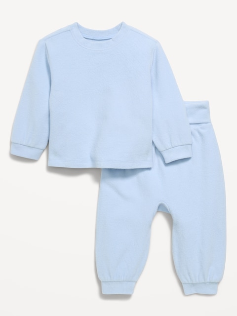 Cozy-Knit Long-Sleeve Top and Leggings Set for Baby