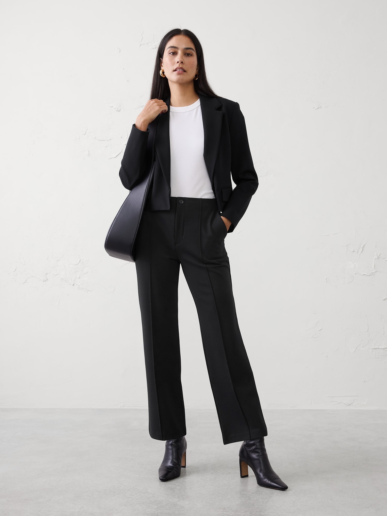 Straight High-Rise Ponte Pant