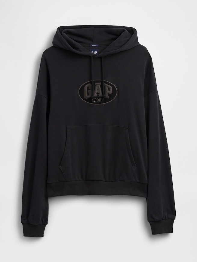 ヴィンテージソフト フレンチテリー オーバーサイズ GAPロゴ クロップドパーカー-4