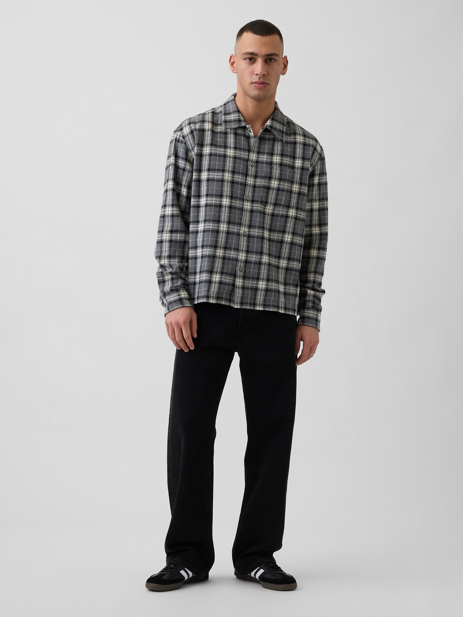 Organic Cotton Relaxed Flannel Shirt