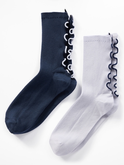 Athleta Ruffle Novelty Everyday Crew Sock 2-Pack