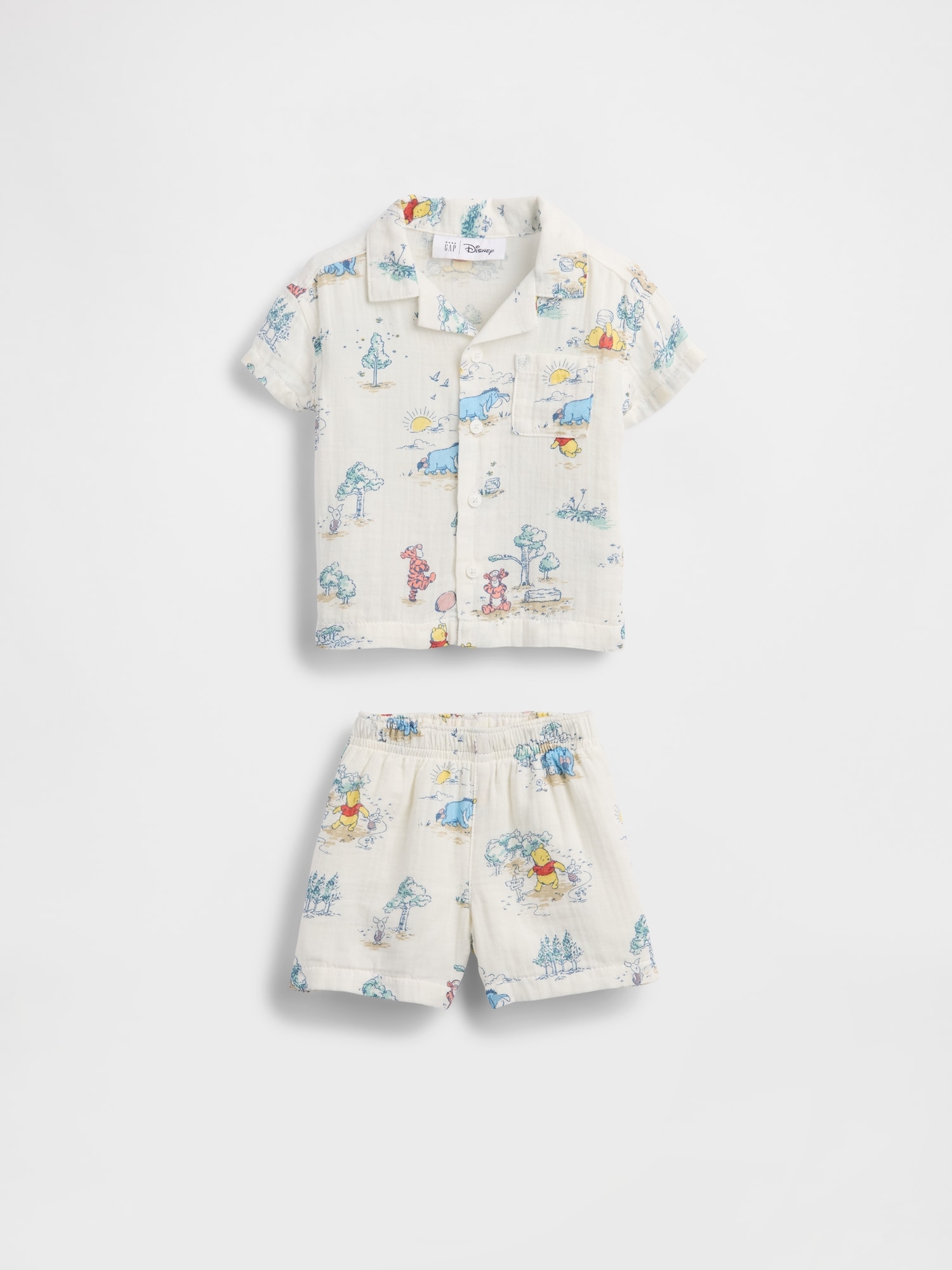 ENSEMBLE EN GAZE DE COTON WINNIE L'OURSON POUR BÉBÉ