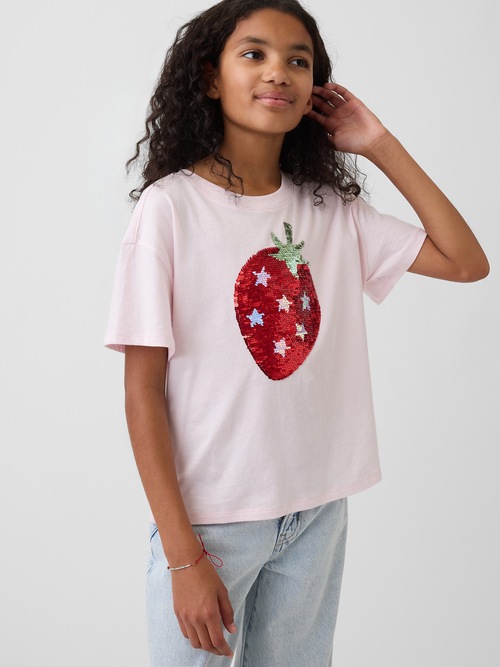 オーバーサイズ フリッピースパンコール グラフィックTシャツ