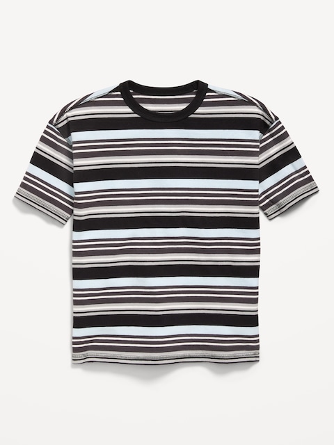 Oversized Short-Sleeve Striped T-Shirt for Boys
