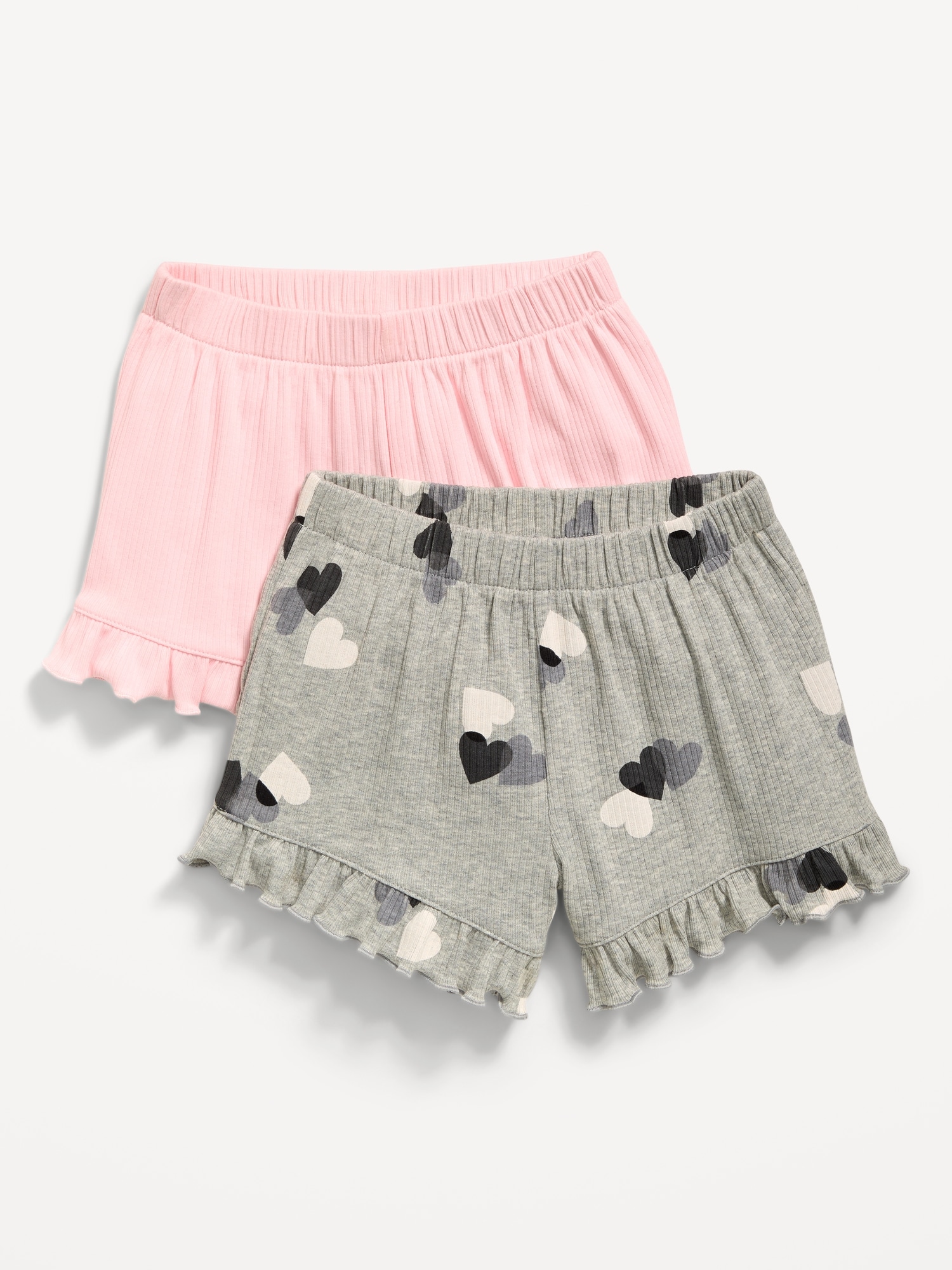 SHORTS CÔTELÉS À OURLERTS À VOLANTS POUR TOUTE-PETITE (PAQUET DE 2)