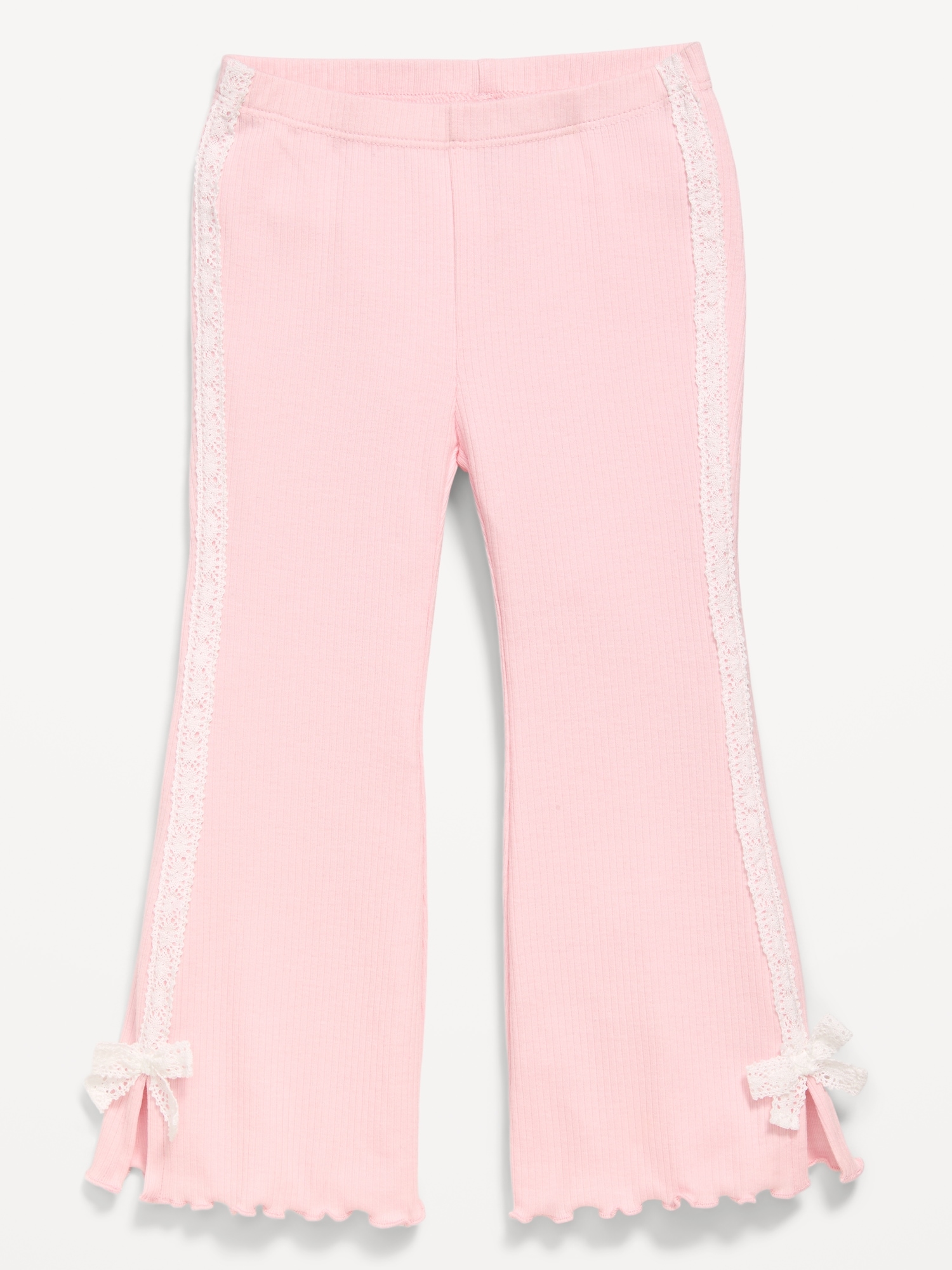 Ribbed Side-Stripe Flare-Leg Leggings for Toddler Girls