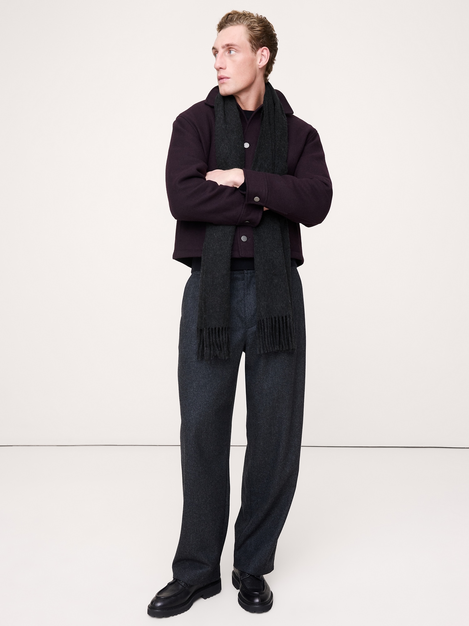 イタリアン ウール カシミヤ スカーフ-1