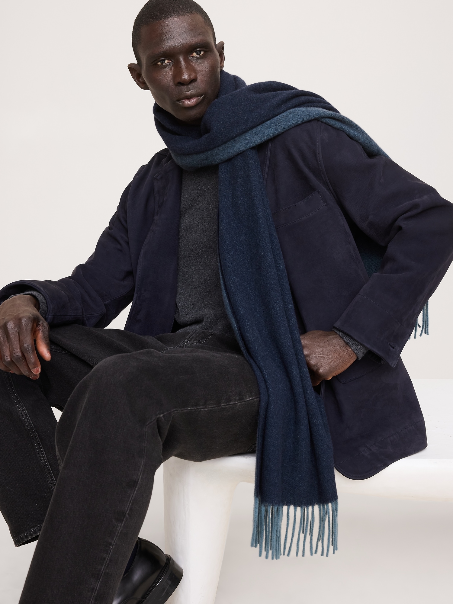 イタリアン ウール カシミヤ スカーフ-1