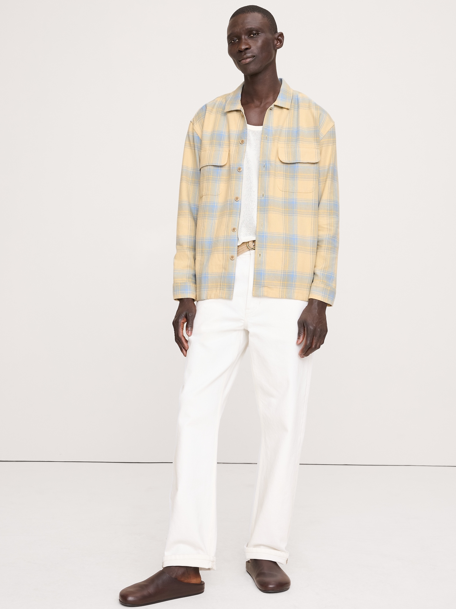 CHEMISE DE VACANCES DÉCONTRACTÉE EN COTON DÉLAVÉ