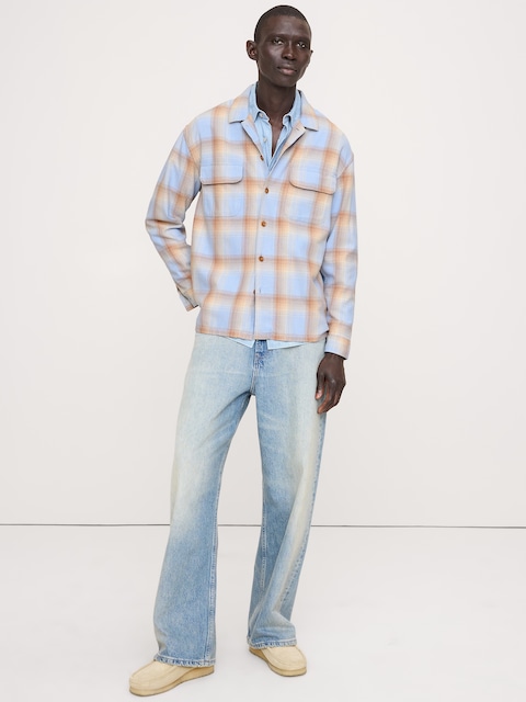 CHEMISE DE VACANCES DÉCONTRACTÉE EN COTON DÉLAVÉ