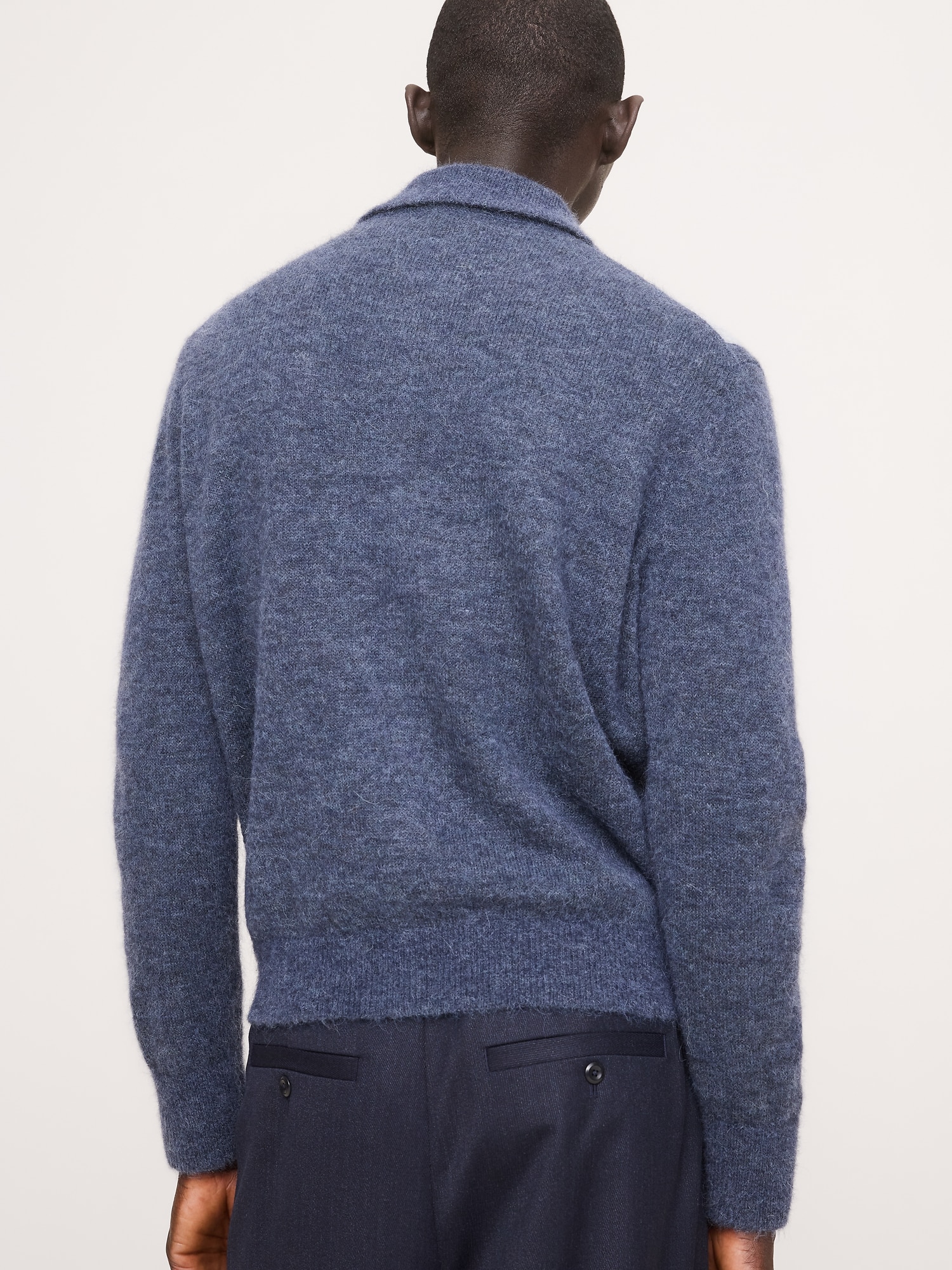 イタリアン アルパカブレンド ポロ カーディガン-1