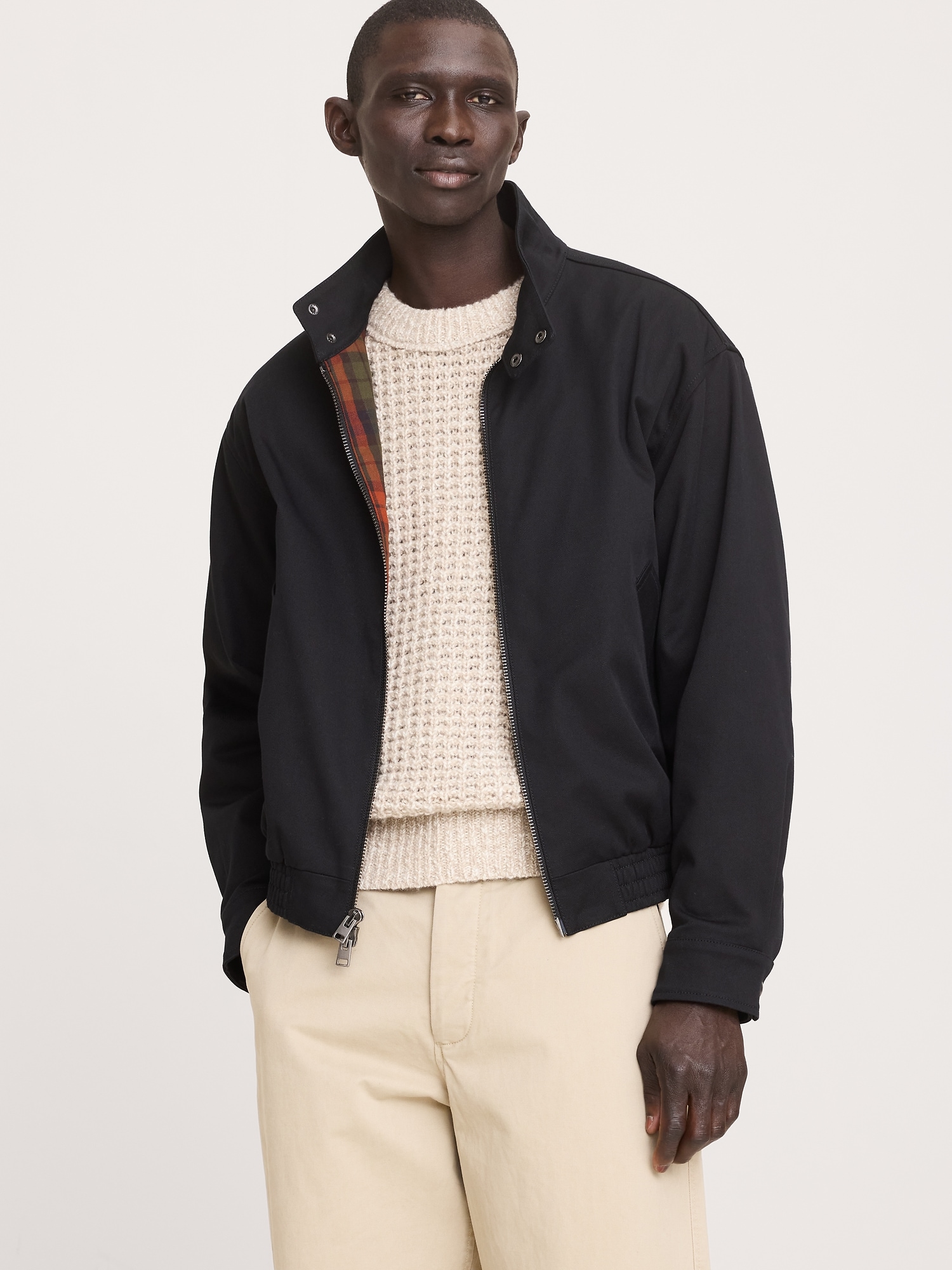 VESTE EN SERGÉ DE COTON HARRINGTON