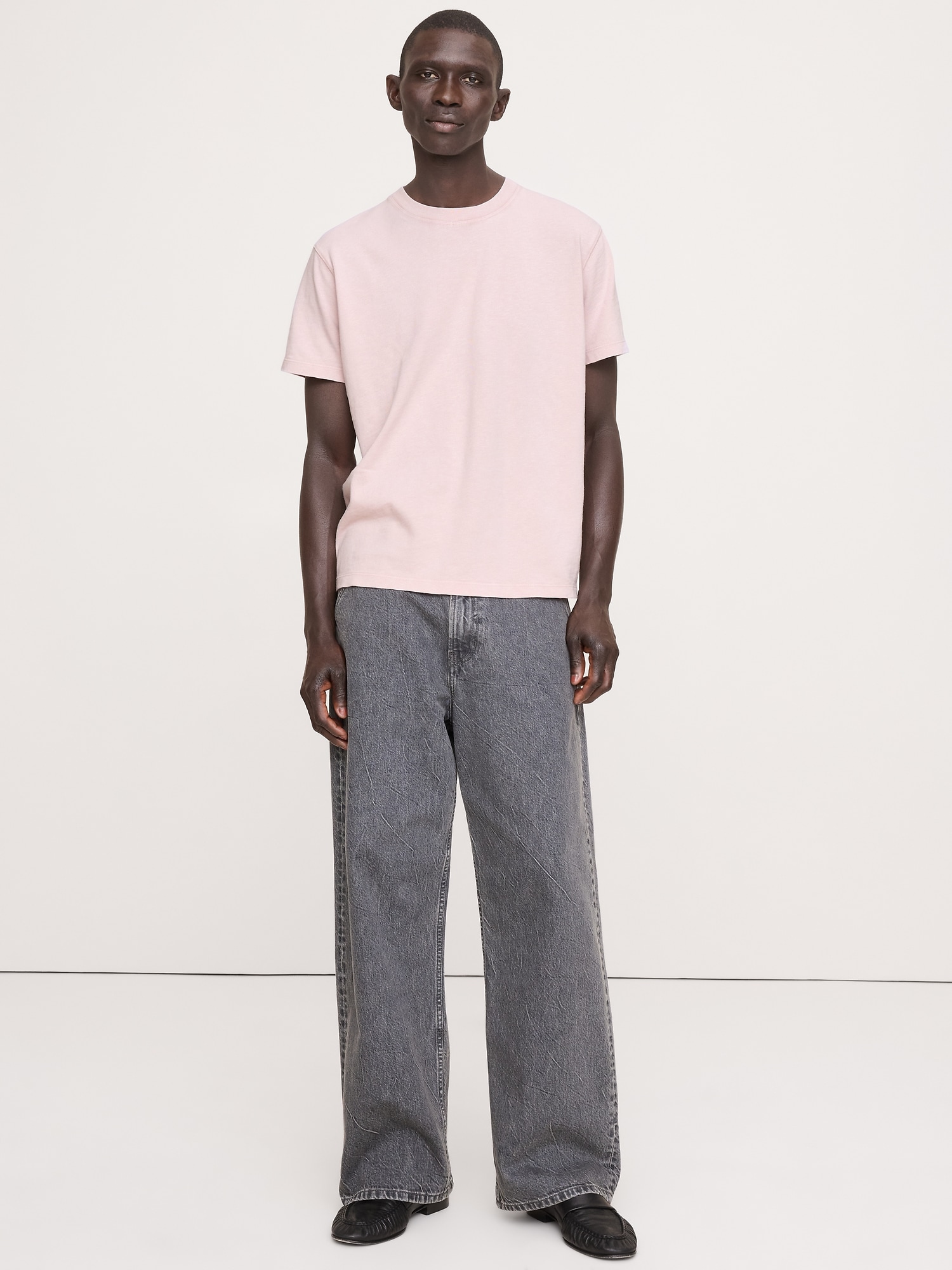 T-SHIRT RAS DU COU CLASSIQUE EN COTON FLAMMÉ