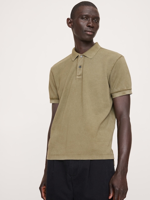 POLO EN PIQUÉ DÉLAVÉ AU SOLEIL
