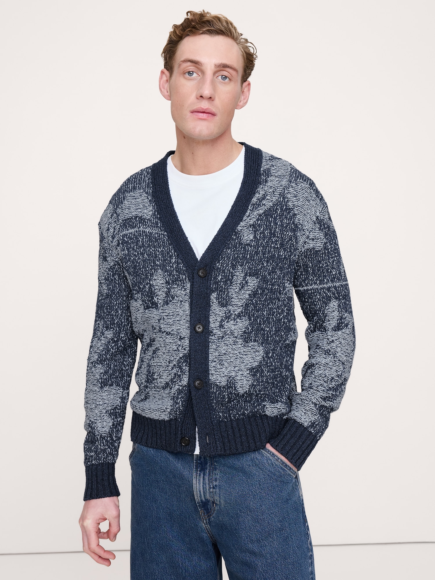 CARDIGAN FLEURI EN MÉLANGE DE COTON ET LIN