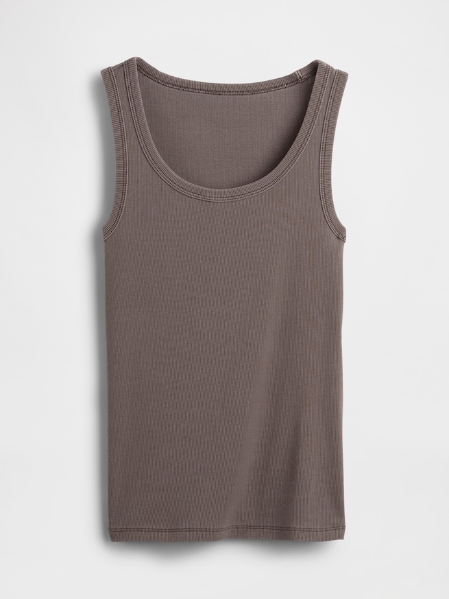 リブ スクープネック タンクトップ-3