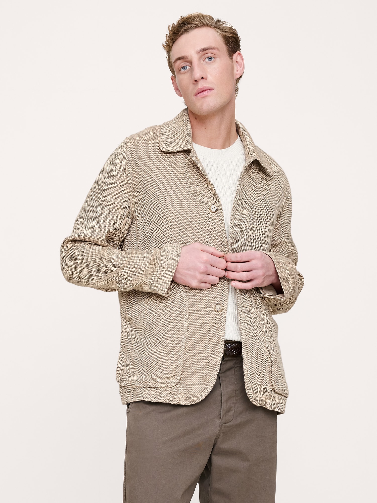VESTE DE MARCHE EN TWEED DE LIN