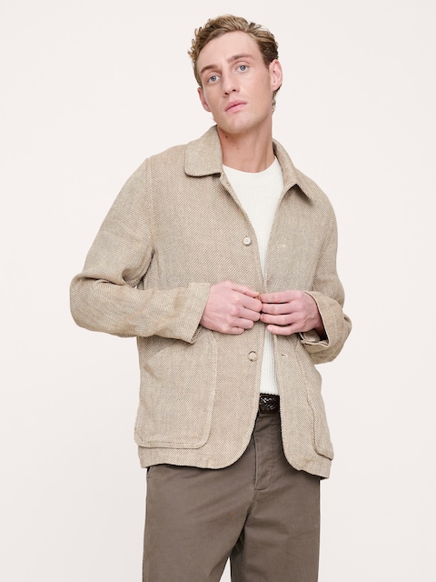 VESTE DE MARCHE EN TWEED DE LIN