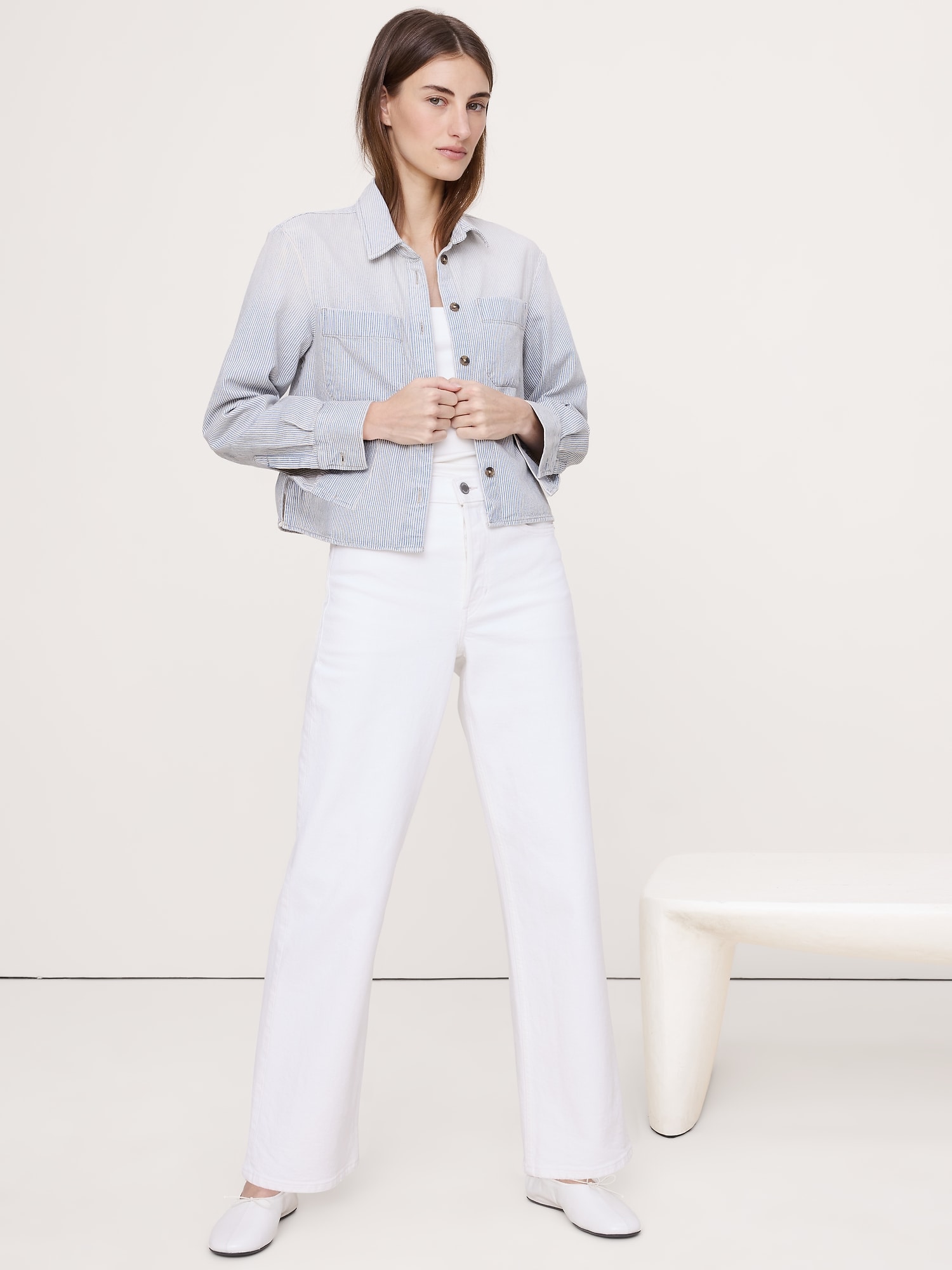 CHEMISE UTILITAIRE COURTE EN DENIM