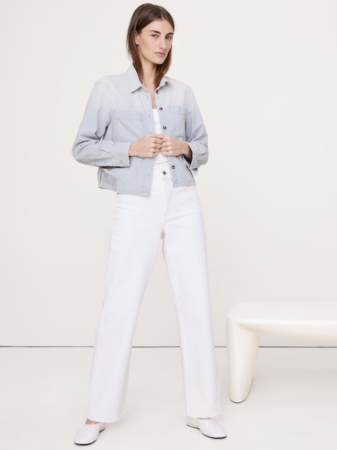CHEMISE UTILITAIRE COURTE EN DENIM