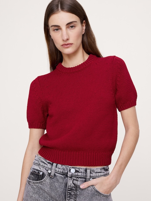 T-SHIRT EN TRICOT DE COTON