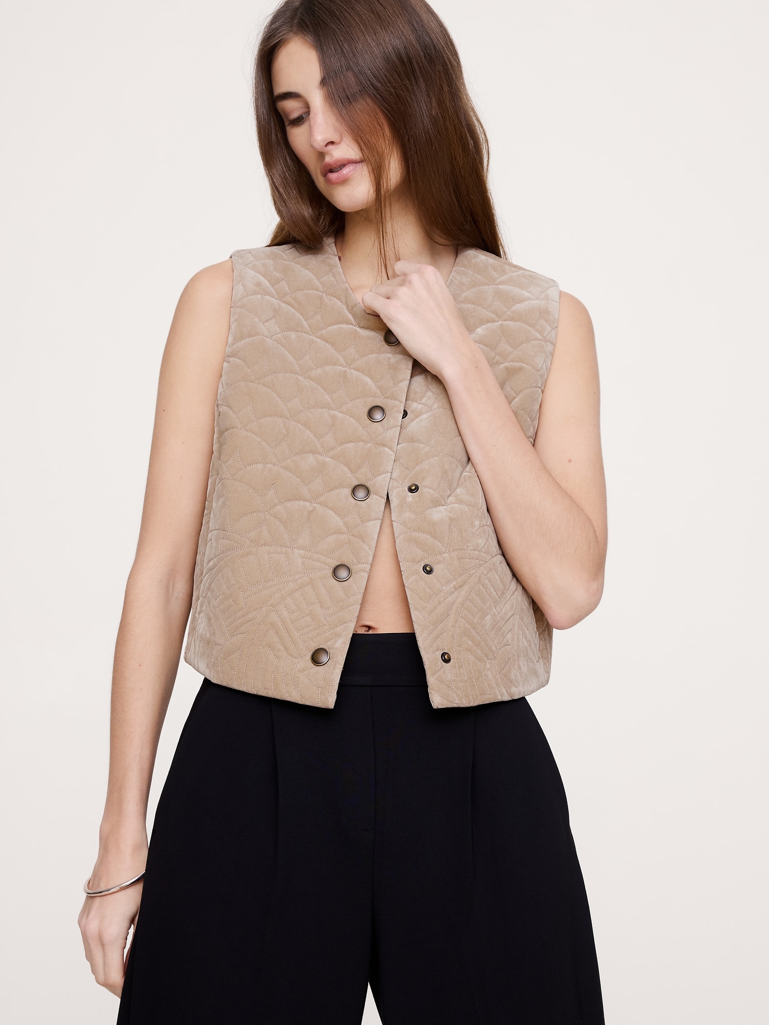 Quilted Velvet Vest