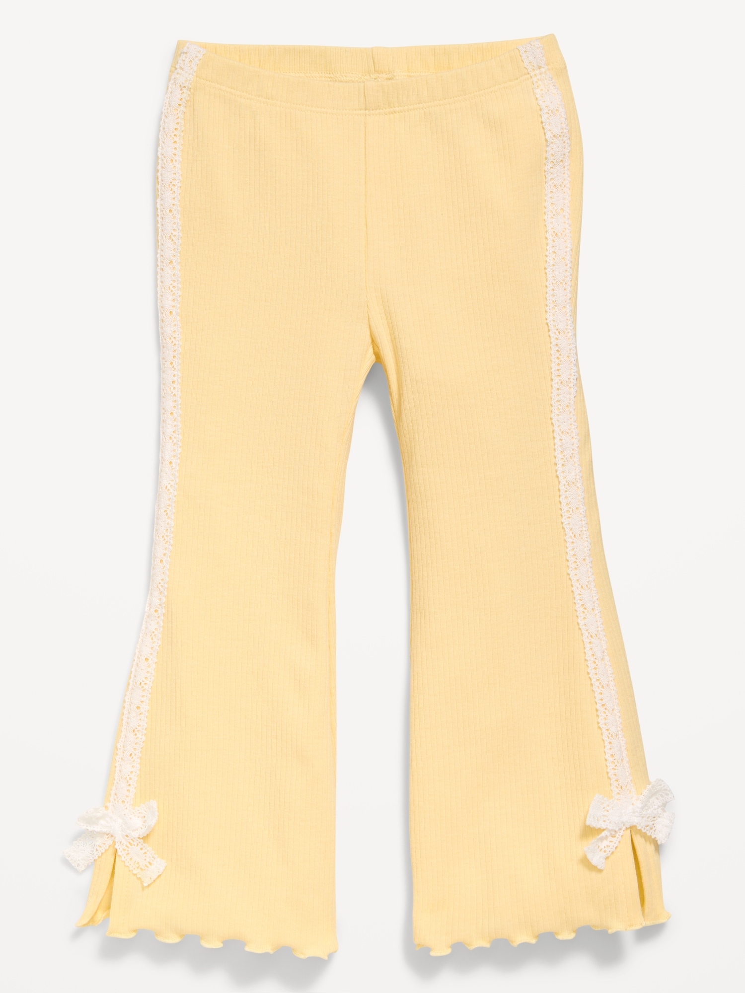 Ribbed Side-Stripe Flare-Leg Leggings for Toddler Girls