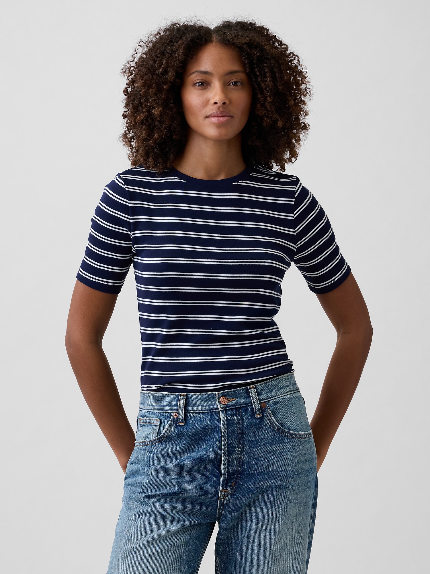 Modern Ribbed Crewneck T-Shirt