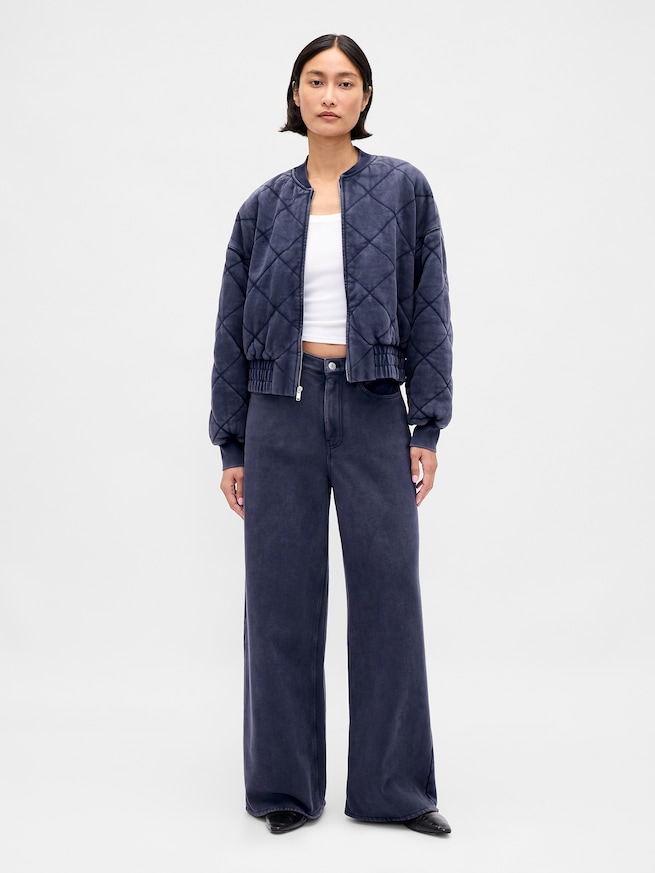 ヴィンテージソフト キルティング ボンバージャケット-4