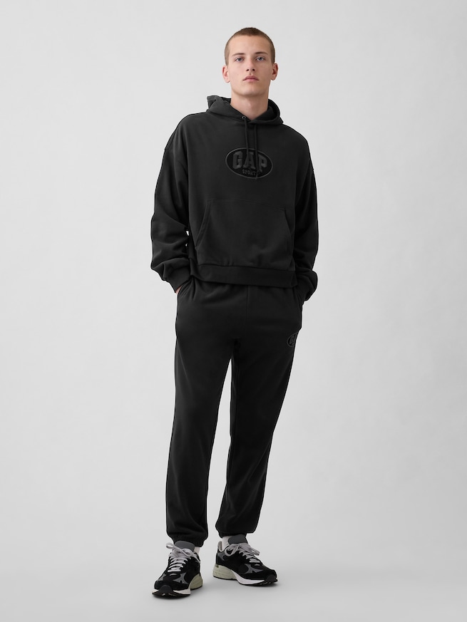 ヴィンテージソフト フレンチテリー オーバーサイズ GAPロゴ クロップドパーカー-1