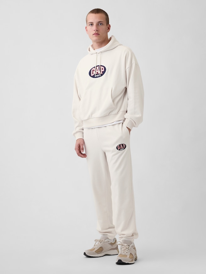 ヴィンテージソフト フレンチテリー オーバーサイズ GAPロゴ クロップドパーカー-1